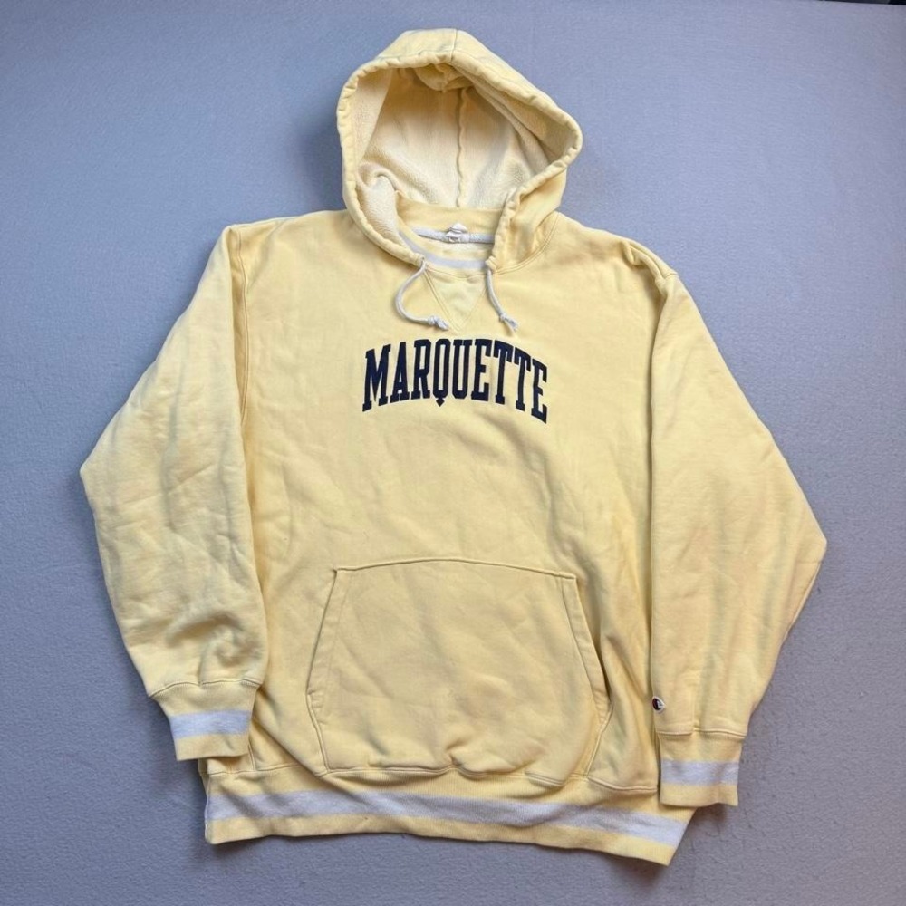 Champion Reverse Weave Marquette Hoodie Yellow Size XL
